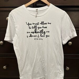White Graphic Jane Austen Quote T-Shirt